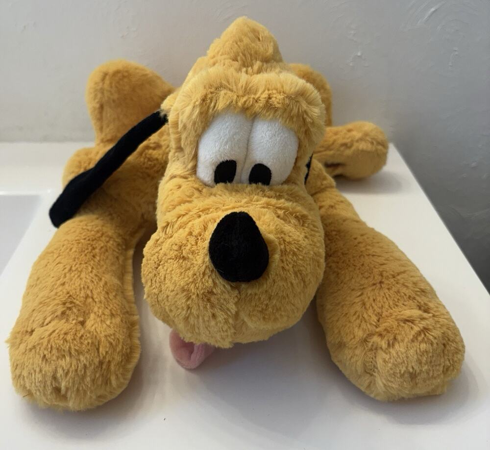 Disney Store Pluto 16" Beanbag Plush Dog W/ Tags W/ Collar Soft & Cuddly